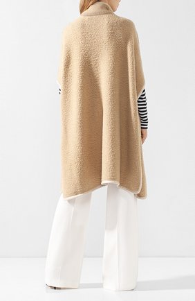 Женская бежевая шерстяное пончо Burberry, арт. 8007231 купить в ЦУМ | Фото №4 Шерстяное пончо Burberry бежевая | Фото №4