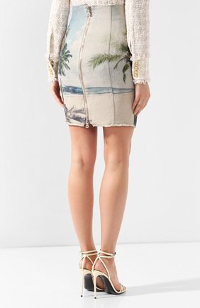 Женская разноцветная льняная юбка Balmain, арт. RF14329/I037 купить в ЦУМ | Фото №4 Льняная юбка Balmain разноцветная | Фото №4