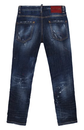Детские джинсы прямого кроя DSQUARED2 синего цвета по цене 31750 руб., арт. DQ039E-D00TB | Фото 2 Детские джинсы прямого кроя DSQUARED2 синего цвета, арт. DQ039E-D00TB | Фото 2