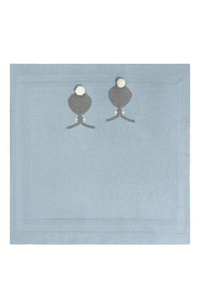 Детского одеяло из хлопка и шерсти STELLA MCCARTNEY голубого цвета, арт. 539970/SMM03 | Фото 2 (Статус проверки: Проверена категория; Материал: Текстиль, Хлопок)