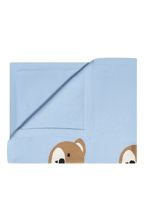 Детского хлопковое одеяло BABY T голубого цвета, арт. 19PE012C0 | Фото 1 (Статус проверки: Проверена категория; Материал: Хлопок, Текстиль)