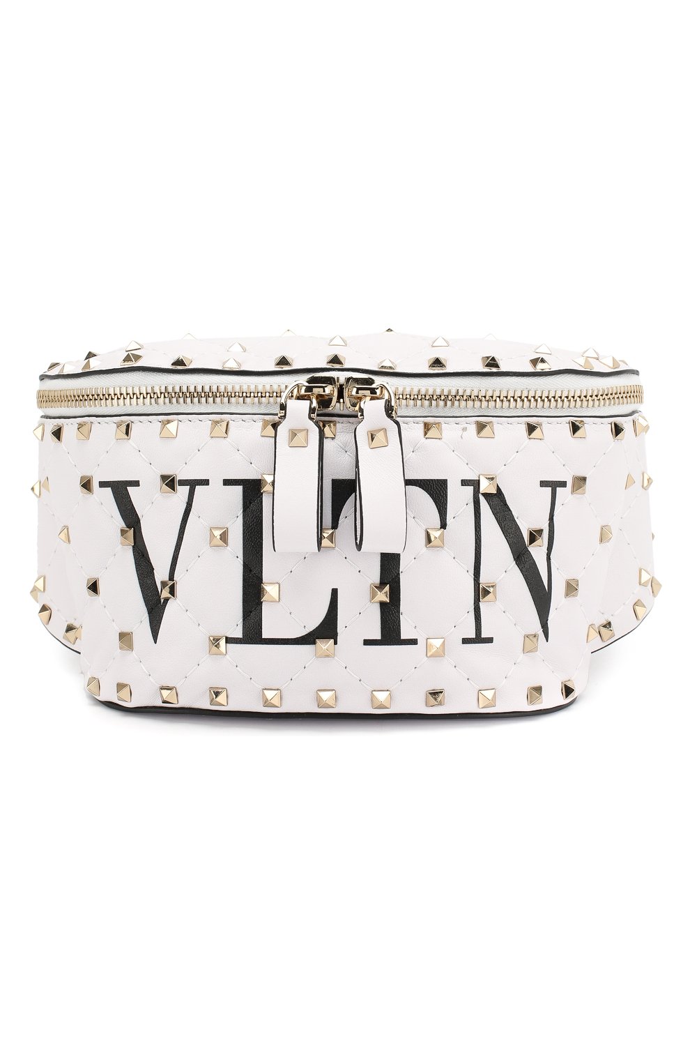 Сумка-пояс Valentino Garavani Rockstud Spike Valentino белая цвета | Фото №1