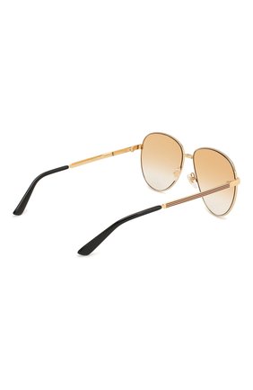 Женские солнцезащитные очки GUCCI золотого цвета по цене 26050 руб., арт. GG0138 007 | Фото 4 Женские солнцезащитные очки GUCCI золотого цвета, арт. GG0138 007 | Фото 4