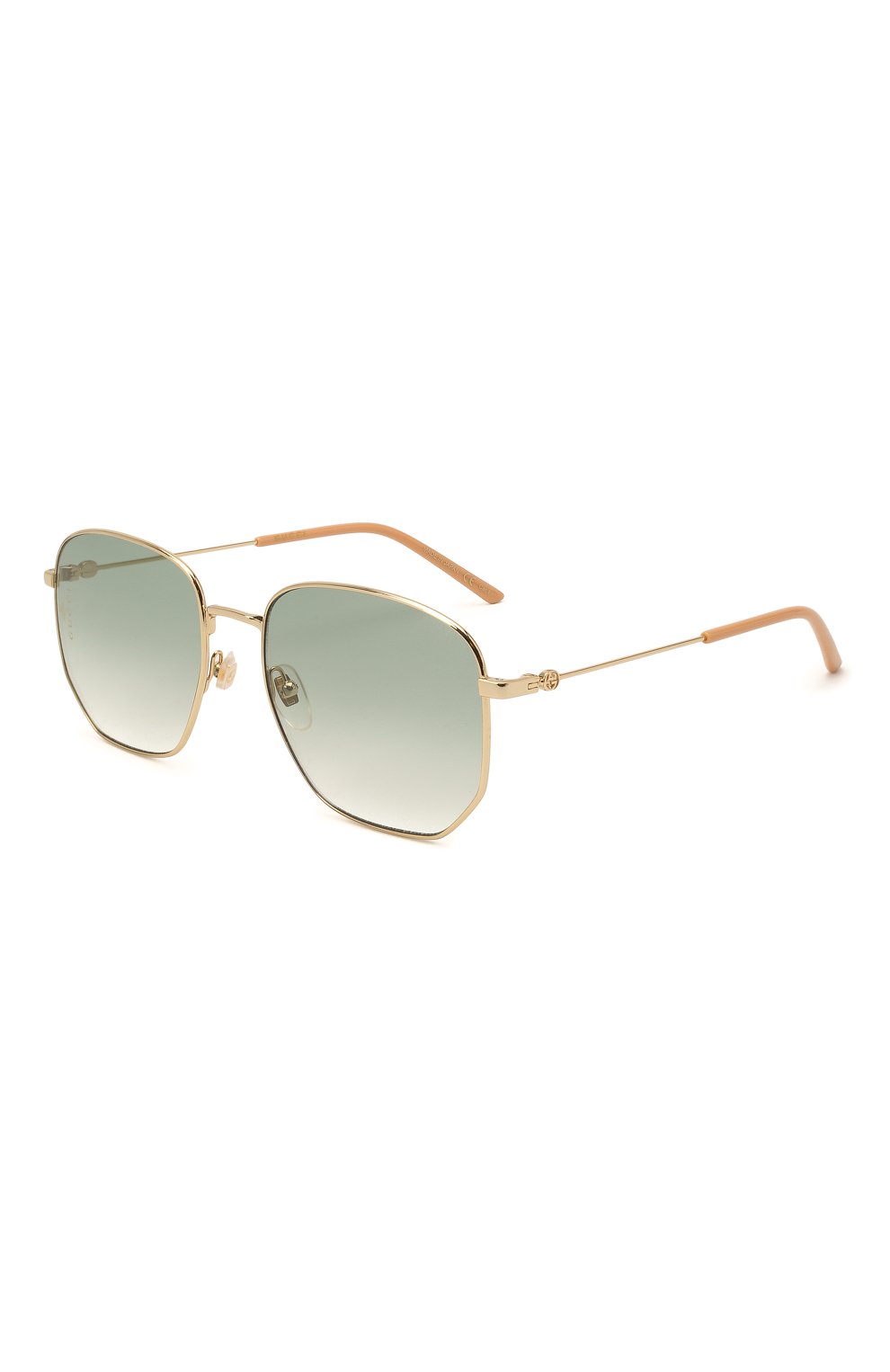 Женские солнцезащитные очки GUCCI зеленого цвета, арт. GG0396 002 | Фото 1