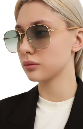 Женские солнцезащитные очки GUCCI зеленого цвета по цене 32500 руб., арт. GG0396 002 | Фото 2 Женские солнцезащитные очки GUCCI зеленого цвета, арт. GG0396 002 | Фото 2