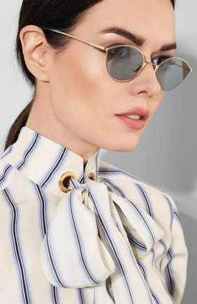 Женские голубые солнцезащитные очки Fendi, арт. 0342 QWU купить в ЦУМ | Фото №2 Солнцезащитные очки Fendi голубые | Фото №2