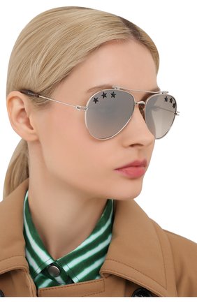 Женские серебряные солнцезащитные очки Givenchy, арт. 7057/STARS 010 купить в ЦУМ | Фото №2 Солнцезащитные очки Givenchy серебряные | Фото №2