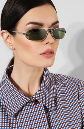 Женские зеленые солнцезащитные очки Balenciaga, арт. BB0010 002 купить в ЦУМ | Фото №2 Солнцезащитные очки Balenciaga зеленые | Фото №2