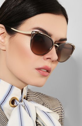 Женские солнцезащитные очки BVLGARI коричневого цвета по цене 18600 руб., арт. 6083-203013 | Фото 2 Женские солнцезащитные очки BVLGARI коричневого цвета, арт. 6083-203013 | Фото 2