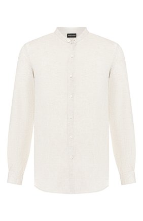 Мужская льняная рубашка GIORGIO ARMANI бежевого цвета по цене 56150 руб., арт. 9SGCCZ13/TZ243 | Фото 1 Мужская льняная рубашка GIORGIO ARMANI бежевого цвета, арт. 9SGCCZ13/TZ243 | Фото 1 (Статус проверки: Проверено, Проверена категория; Материал внешний: Лен; Длина (для топов): Стандартные; Рукава: Длинные; Случай: Повседневный; Воротник: Мандарин; Манжеты: На пуговицах; Принт: Однотонные)