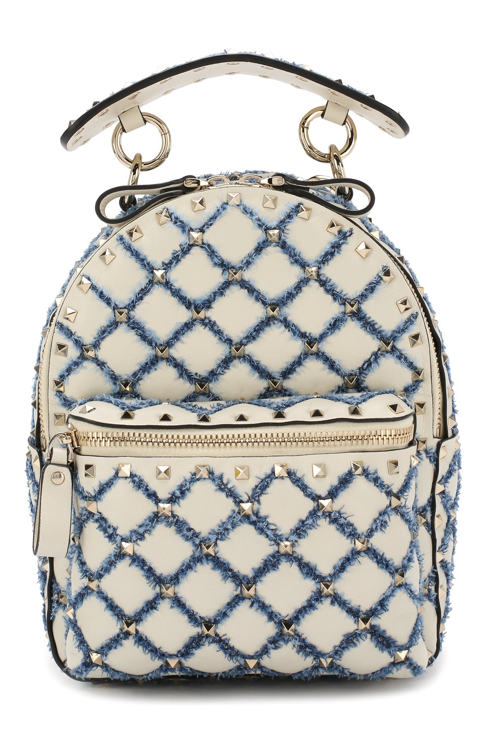 Рюкзак Valentino Garavani Rockstud Spike mini Valentino кремовый | Фото №1