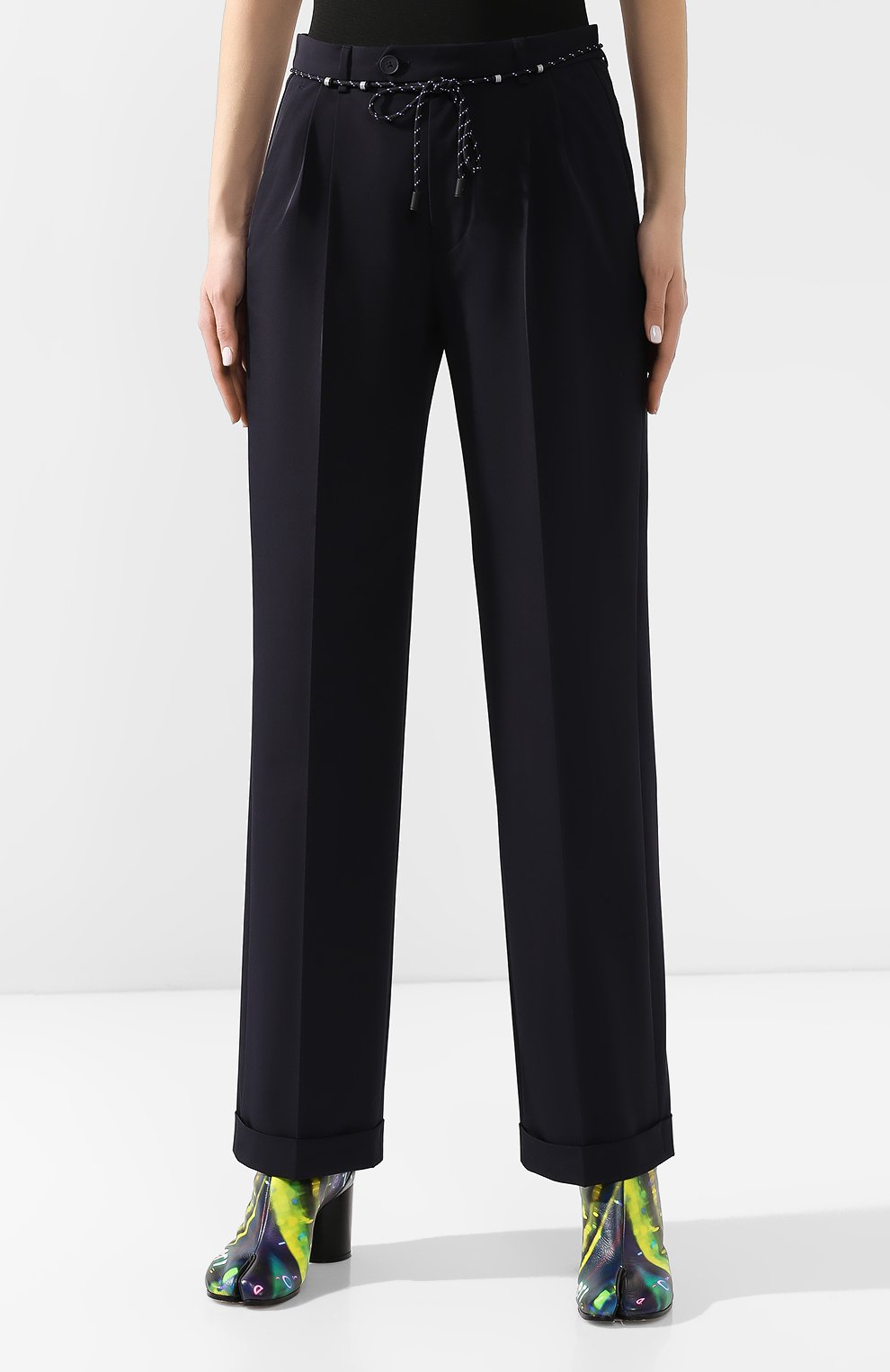 Женские темно-синие брюки со стрелками Maison Margiela, арт. S51KA0439/S49645 купить в ЦУМ | Фото №3 Брюки со стрелками Maison Margiela темно-синие | Фото №3
