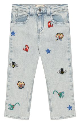 Детские джинсы прямого кроя GUCCI голубого цвета по цене 26600 руб., арт. 540112/XDAC7 | Фото 1 Детские джинсы прямого кроя GUCCI голубого цвета, арт. 540112/XDAC7 | Фото 1