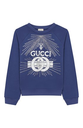 Детский хлопковый свитшот GUCCI синего цвета по цене 39950 руб., арт. 520441/X9X00 | Фото 1 Детский хлопковый свитшот GUCCI синего цвета, арт. 520441/X9X00 | Фото 1 (Материал внешний: Хлопок; Рукава: Длинные; Статус проверки: Проверена категория, Проверено; Принт: С принтом; Мальчики Кросс-КТ: Свитшот-одежда; Ростовка одежда: 10 - 11 лет | 140 - 146см, 4 года | 104 см, 5 лет | 110 см, 6 лет | 116 см, 8 лет | 128 см)