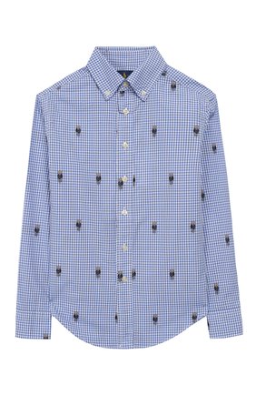 Хлопковая рубашка с воротником button down | Фото №1 Хлопковая рубашка с воротником button down | Фото №1