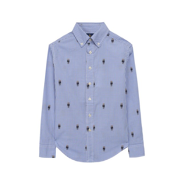 Хлопковая рубашка с воротником button down Ralph Lauren 8675064