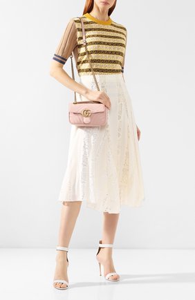 Женская сумка gg marmont GUCCI розовая цвета, арт. 446744/DTDIT купить в ЦУМ | Фото №2 Сумка GG Marmont Gucci розовая цвета | Фото №2