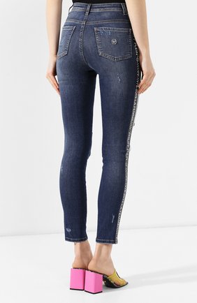 Женские синие джинсы с потертостями Philipp Plein, арт. S19C WDT0949 PDE004N купить в ЦУМ | Фото №4 Джинсы с потертостями Philipp Plein синие | Фото №4