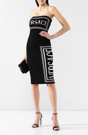 Женская черная юбка из вискозы Versace, арт. A83291/A229981 купить в ЦУМ | Фото №2 Юбка из вискозы Versace черная | Фото №2