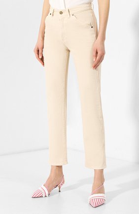 Женские бежевые джинсы прямого кроя Jacquemus, арт. 191DE01/70130 купить в ЦУМ | Фото №3 Джинсы прямого кроя Jacquemus бежевые | Фото №3