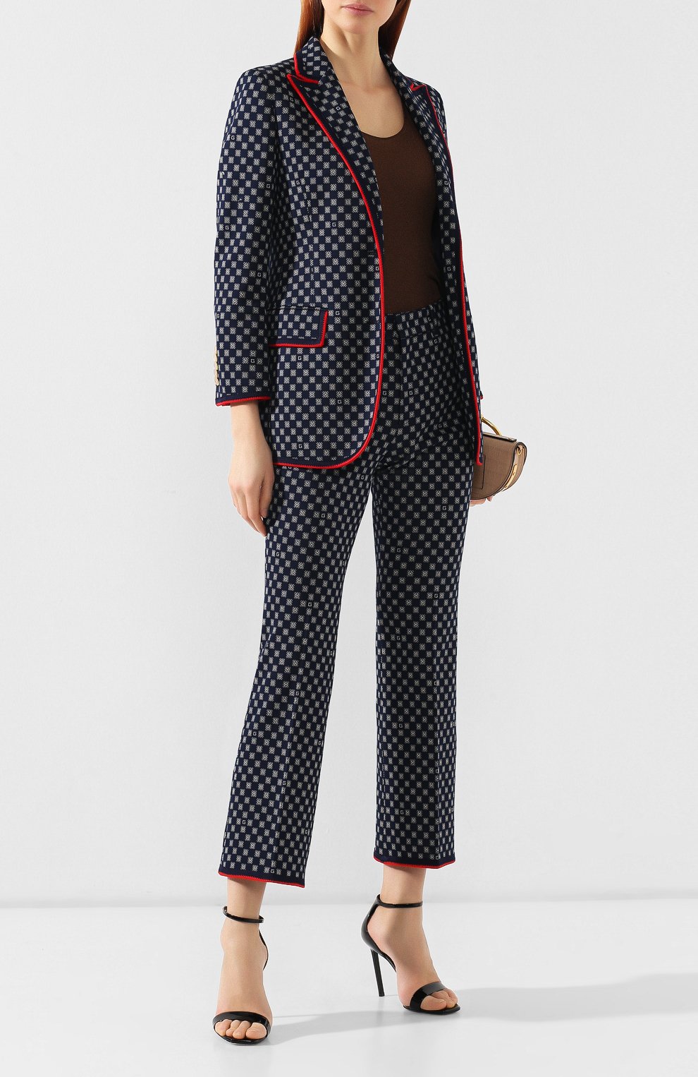 Женские синие хлопковые брюки Gucci, арт. 559643/ZAAEN купить в ЦУМ | Фото №2 Хлопковые брюки Gucci синие | Фото №2
