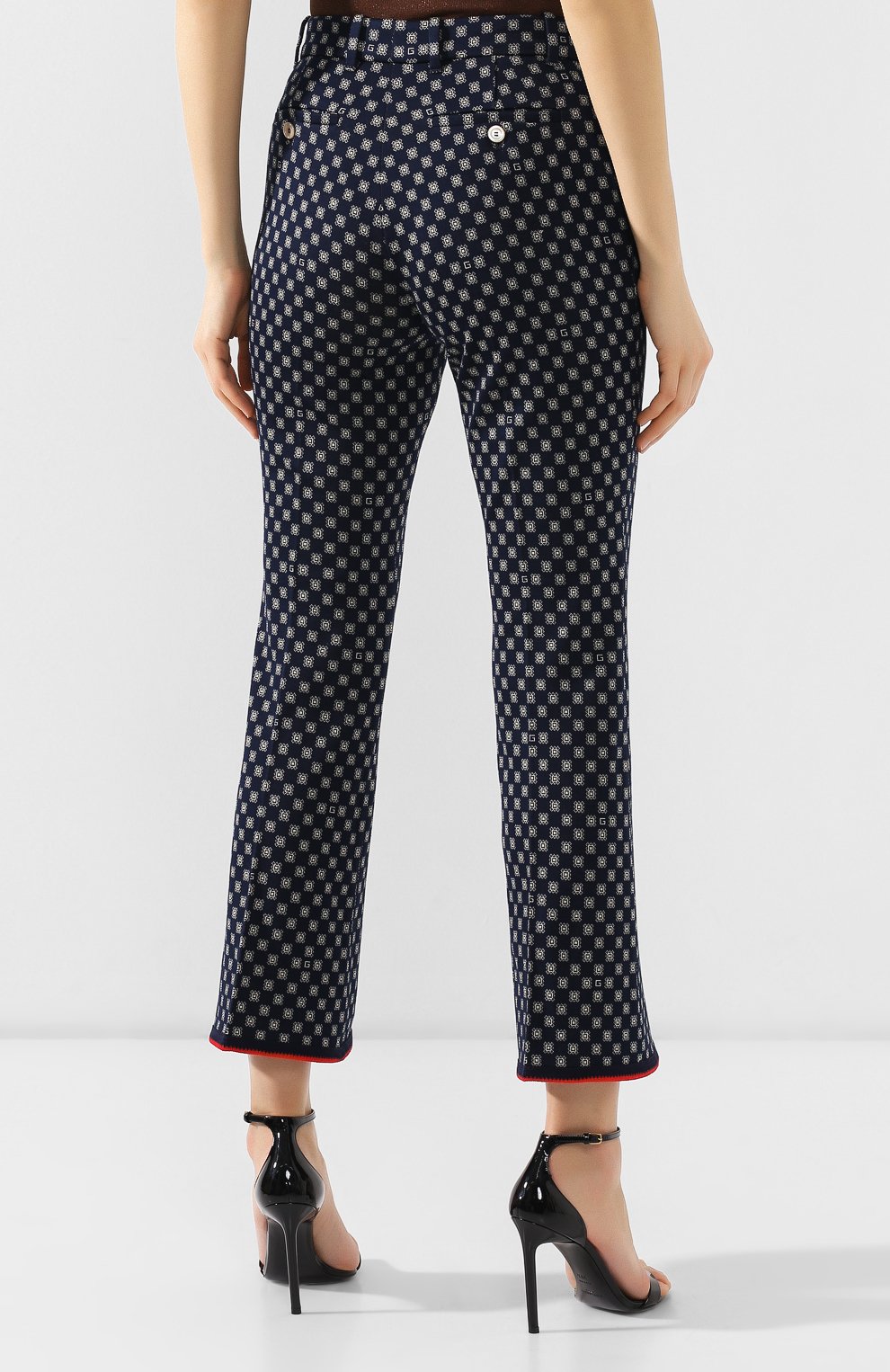 Женские синие хлопковые брюки Gucci, арт. 559643/ZAAEN купить в ЦУМ | Фото №4 Хлопковые брюки Gucci синие | Фото №4
