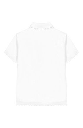 Детское хлопковая блуза FENDI белого цвета, арт. JFC044/A31W/3A-5A | Фото 2 (Материал внешний: Хлопок; Статус проверки: Проверено, Проверена категория; Рукава: Короткие; Стили: Классический)