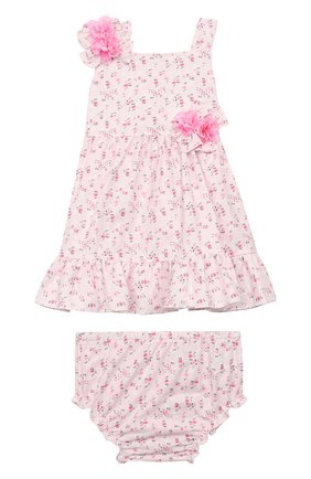 Женский комплект из хлопкового платья с шортами ALETTA розового цвета, арт. RF99469/24M-4A | Фото 1 (Статус проверки: Проверена категория; Материал внешний: Хлопок; Рукава: Короткие)