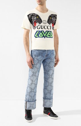 Мужские кеды ace gg GUCCI черного цвета по цене 49600 руб., арт. 555197/92T20 | Фото 2 Мужские кеды ace gg GUCCI черного цвета, арт. 555197/92T20 | Фото 2