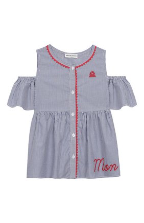 Детский хлопковый топ с открытыми плечами SONIA RYKIEL ENFANT голубого цвета по цене 14200 руб., арт. 19S1SH01 | Фото 1 Детский хлопковый топ с открытыми плечами SONIA RYKIEL ENFANT голубого цвета, арт. 19S1SH01 | Фото 1 (Рукава: Короткие, С открытыми плечами; Статус проверки: Проверено, Проверена категория; Материал внешний: Хлопок; Принт: С принтом; Девочки Кросс-КТ: топ-одежда; Ростовка одежда: 2 года | 92 см, 4 года | 104 см, 6 лет | 116 см, 8 лет | 128 см, 10 - 11 лет | 140 - 146см, 12 лет | 152 см, 13 - 15 лет | 158 см)