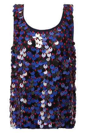 Женский топ с пайетками DRIES VAN NOTEN темно-синего цвета по цене 71950 руб., арт. 191-10746-7297 | Фото 1 Женский топ с пайетками DRIES VAN NOTEN темно-синего цвета, арт. 191-10746-7297 | Фото 1 (Длина (для топов): Стандартные; Материал внешний: Вискоза; Статус проверки: Проверена категория, Проверено; Рукава: Без рукавов; Кросс-КТ: без рукавов)