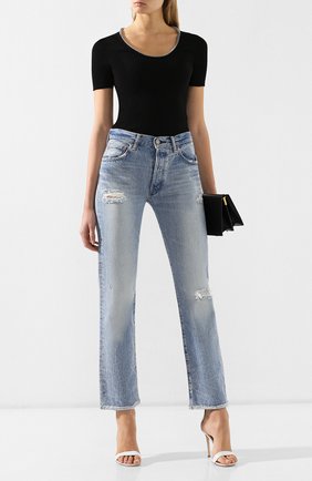 Женские джинсы с потертостями MOUSSY голубого цвета по цене 22900 руб., арт. 025CSC11-2260 | Фото 2 Женские джинсы с потертостями MOUSSY голубого цвета, арт. 025CSC11-2260 | Фото 2