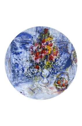 Набор из 4-х салатных тарелок les bouquets de fleurs de marc chagall BERNARDAUD разноцветного цвета, арт. 1828/17-4 | Фото 2 (Статус проверки: Проверена категория; Ограничения доставки: fragile-2)