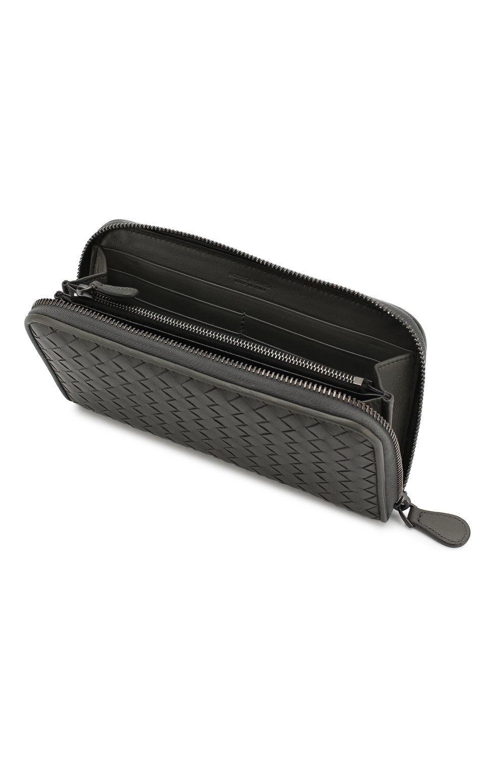 Кожаный кошелек Bottega Veneta, серого цвета, арт. 114076/V001N в ЦУМ | Фото №3 Кожаный кошелек Bottega Veneta серого цвета | Фото №3