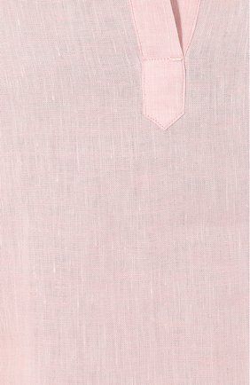 Женская льняная рубашка KITON светло-розового цвета, арт. D47444H02829 | Фото 5 (Рукава: Длинные; Принт: Без принта; Женское Кросс-КТ: Рубашка-одежда; Длина (для топов): Стандартные; Материал внешний: Лен; Статус проверки: Проверена категория)