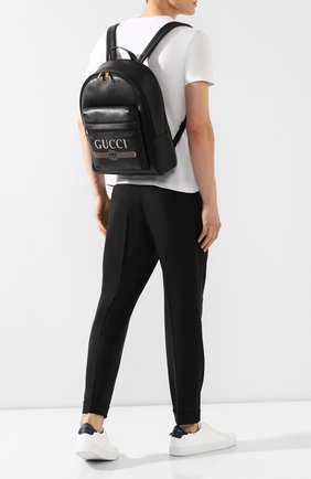 Мужской кожаный рюкзак gucci print GUCCI черного цвета по цене 136000 руб., арт. 547834/0Y2BT | Фото 2 Мужской кожаный рюкзак gucci print GUCCI черного цвета, арт. 547834/0Y2BT | Фото 2