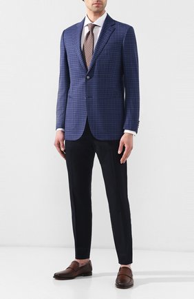 Мужской шерстяной пиджак ERMENEGILDO ZEGNA синего цвета по цене 170500 руб., арт. 552017/122520 | Фото 2 Мужской шерстяной пиджак ERMENEGILDO ZEGNA синего цвета, арт. 552017/122520 | Фото 2 (Длина (для топов): Стандартные; Рукава: Длинные; Материал внешний: Шерсть; Материал подклада: Купро; 1-2-бортные: Однобортные; Пиджаки М: Прямой; Случай: Формальный; Стили: Классический; Статус проверки: Проверена категория)