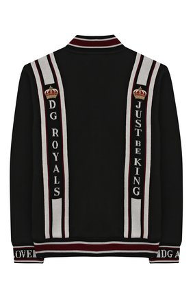 Детский кардиган из хлопка DOLCE & GABBANA черного цвета по цене 24400 руб., арт. L4JW50/G7RMP/2-6 | Фото 2 Детский кардиган из хлопка DOLCE & GABBANA черного цвета, арт. L4JW50/G7RMP/2-6 | Фото 2