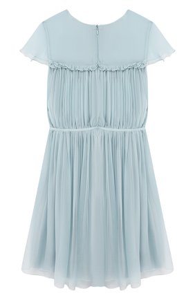 Детское шелковое платье EMPORIO ARMANI голубого цвета по цене 43350 руб., арт. 3G3A01/3N36Z | Фото 2 Детское шелковое платье EMPORIO ARMANI голубого цвета, арт. 3G3A01/3N36Z | Фото 2 (Рукава: Короткие; Материал внешний: Шелк; Девочки Кросс-КТ: Платье-одежда; Статус проверки: Проверена категория; Ростовка одежда: 8 лет | 128 см)