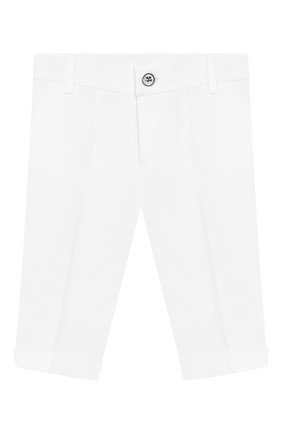 Детские хлопковые брюки BABY A. белого цвета, арт. A1762/2/36M-7A | Фото 1 (Статус проверки: Проверено, Проверена категория; Материал внешний: Хлопок; Кросс-КТ НВ: Брюки)