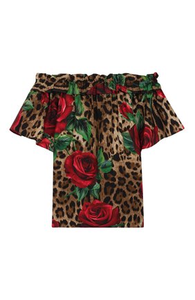 Детский хлопковый топ DOLCE & GABBANA коричневого цвета по цене 17650 руб., арт. L53S75/HS5CM/2-6 | Фото 2 Детский хлопковый топ DOLCE & GABBANA коричневого цвета, арт. L53S75/HS5CM/2-6 | Фото 2