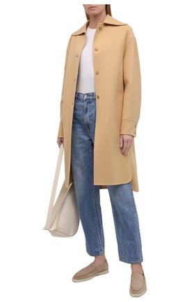 Женские замшевые лоферы summer walk LORO PIANA бежевого цвета по цене 51800 руб., арт. FAI1392 | Фото 2 Женские замшевые лоферы summer walk LORO PIANA бежевого цвета, арт. FAI1392 | Фото 2
