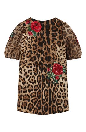 Детское хлопковое мини-платье DOLCE & GABBANA коричневого цвета по цене 139500 руб., арт. L51DM6/HSMXL/2-6 | Фото 2 Детское хлопковое мини-платье DOLCE & GABBANA коричневого цвета, арт. L51DM6/HSMXL/2-6 | Фото 2 (Рукава: Короткие; Статус проверки: Проверена категория, Проверено; Материал внешний: Хлопок; Девочки Кросс-КТ: Платье-одежда; Ростовка одежда: 2 года | 92 см, 3 года | 98 см, 5 лет | 110 см)