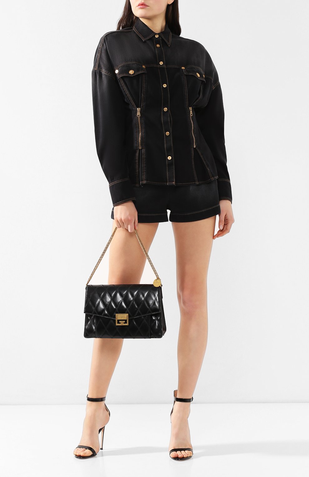 Женская сумка gv3 medium GIVENCHY черная цвета, арт. BB501DB08Z купить в ЦУМ | Фото №2 Сумка GV3 medium Givenchy черная цвета | Фото №2