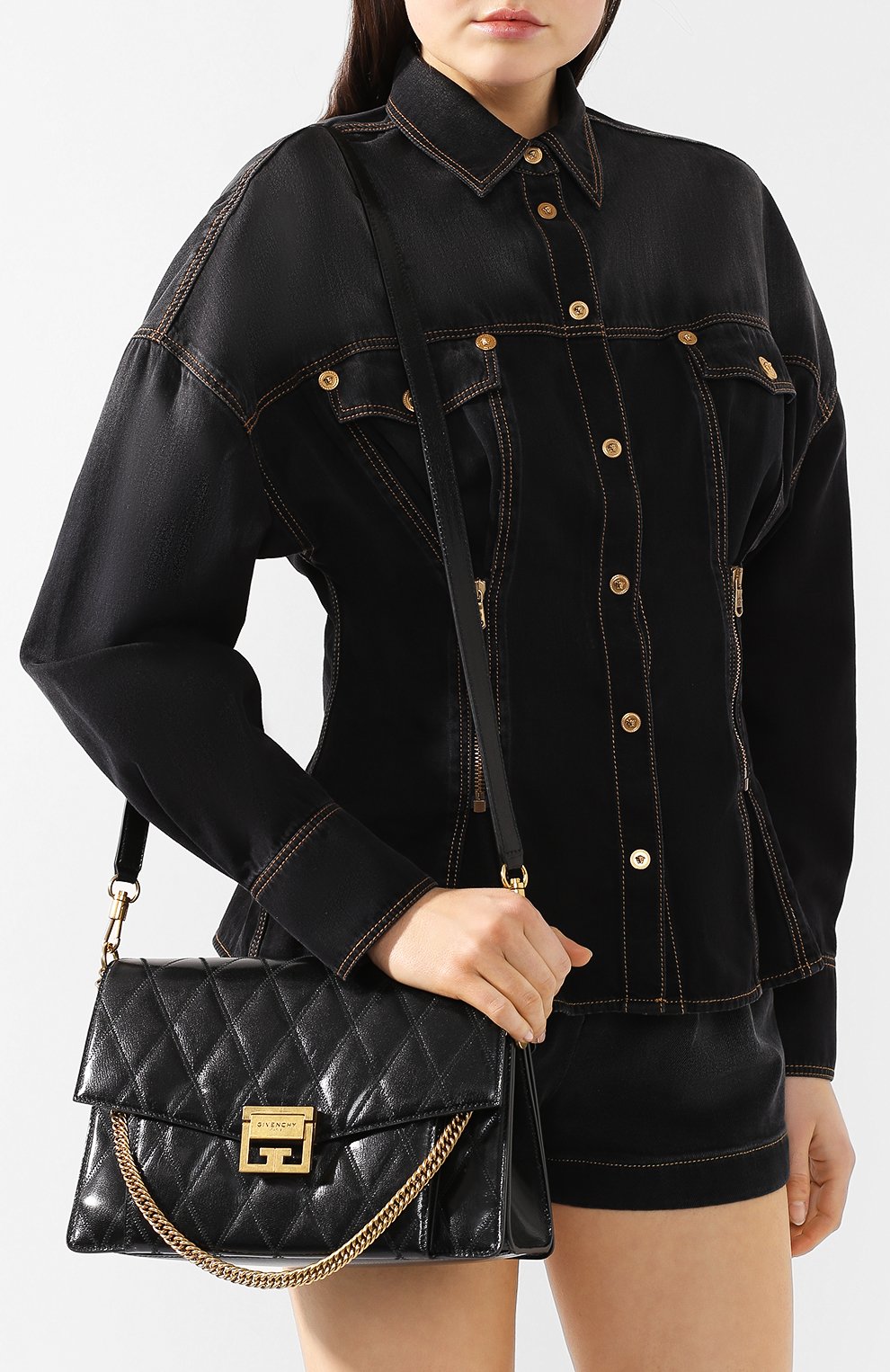 Женская сумка gv3 medium GIVENCHY черная цвета, арт. BB501DB08Z купить в ЦУМ | Фото №5 Сумка GV3 medium Givenchy черная цвета | Фото №5