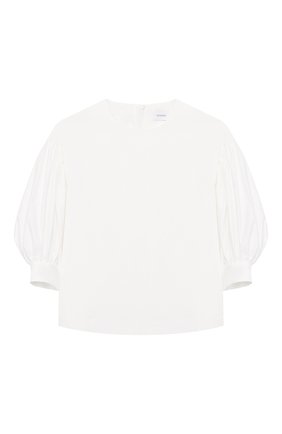 Детское хлопковая блузка UNLABEL белого цвета, арт. SALI/2-1302/12A-16A | Фото 1 (Рукава: Длинные; Материал внешний: Хлопок; Статус проверки: Проверена категория)