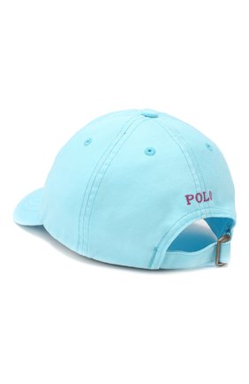 Детская хлопковая бейсболка POLO RALPH LAUREN бирюзового цвета по цене 2500 руб., арт. 322702853/H191BC01 | Фото 2 Детская хлопковая бейсболка POLO RALPH LAUREN бирюзового цвета, арт. 322702853/H191BC01 | Фото 2