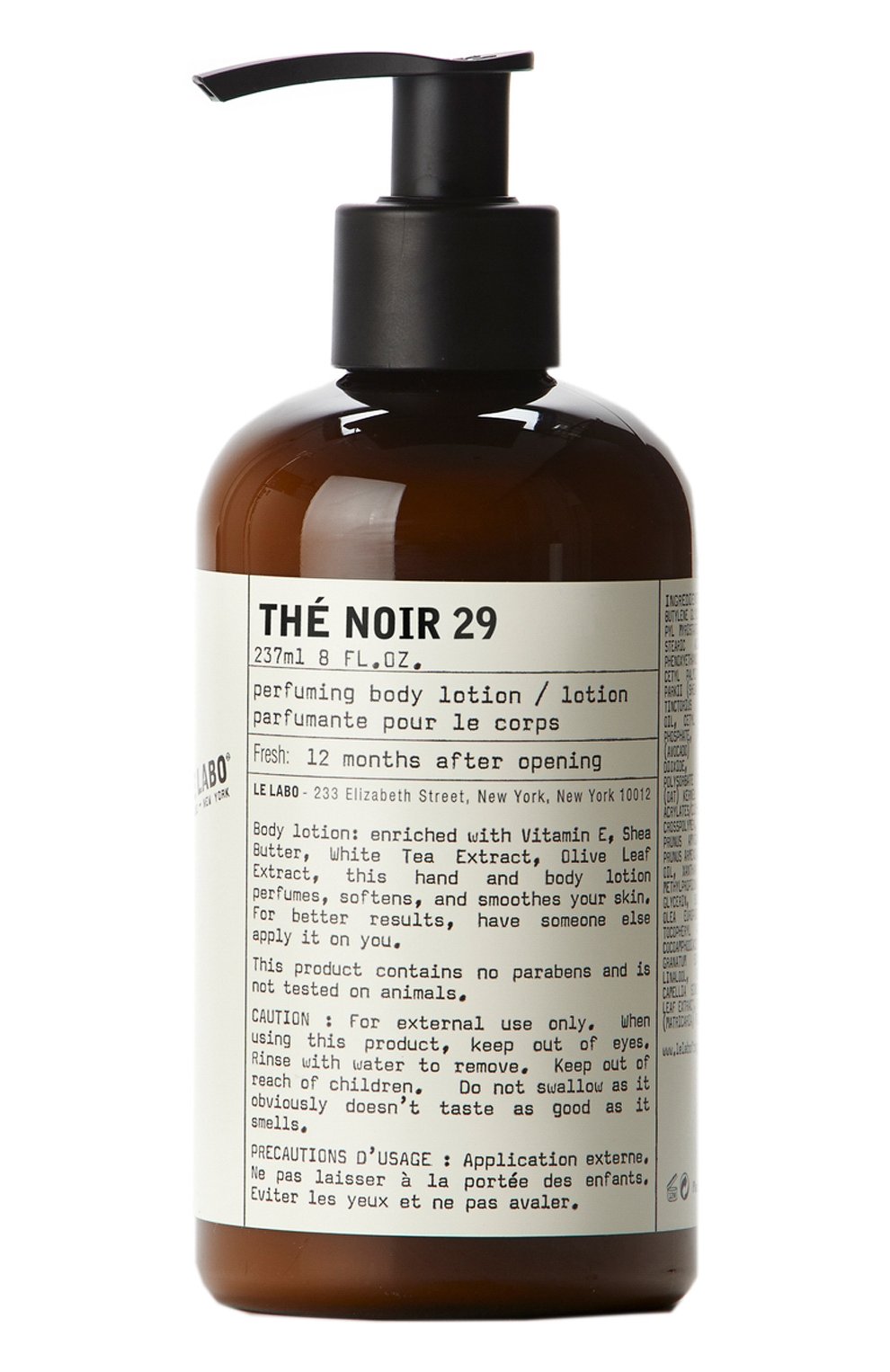Лосьон для тела thé noir 29 (237ml) LE LABO бесцветного цвета, арт. 811901027047 | Фото 1 (Тип продукта: Лосьоны; Назначение: Для тела; Статус проверки: Проверена категория)