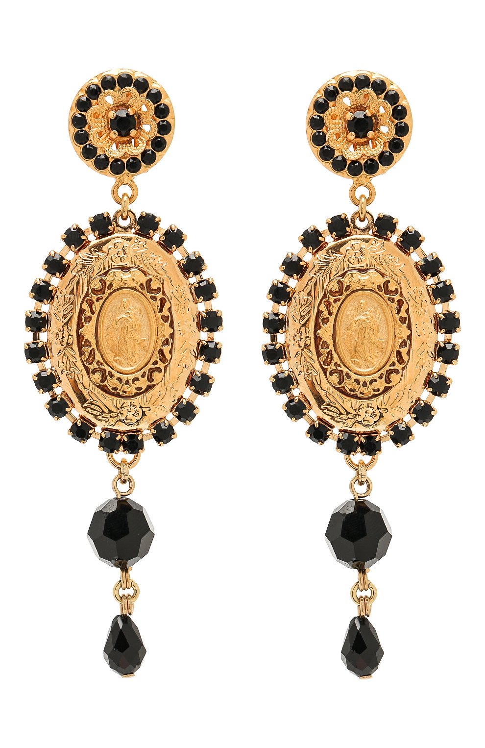Женская черная серьги-клипсы с отделкой кристаллами swarovski DOLCE ...
