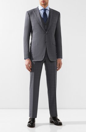 Мужская хлопковая рубашка KITON голубого цвета по цене 74600 руб., арт. UCIH0693009 | Фото 2 Мужская хлопковая рубашка KITON голубого цвета, арт. UCIH0693009 | Фото 2 (Мужское Кросс-КТ: Рубашка-одежда; Материал внешний: Хлопок; Рукава: Длинные; Статус проверки: Проверена категория, Проверено; Длина (для топов): Стандартные; Принт: Клетка; Случай: Формальный; Манжеты: На пуговицах; Воротник: Акула)